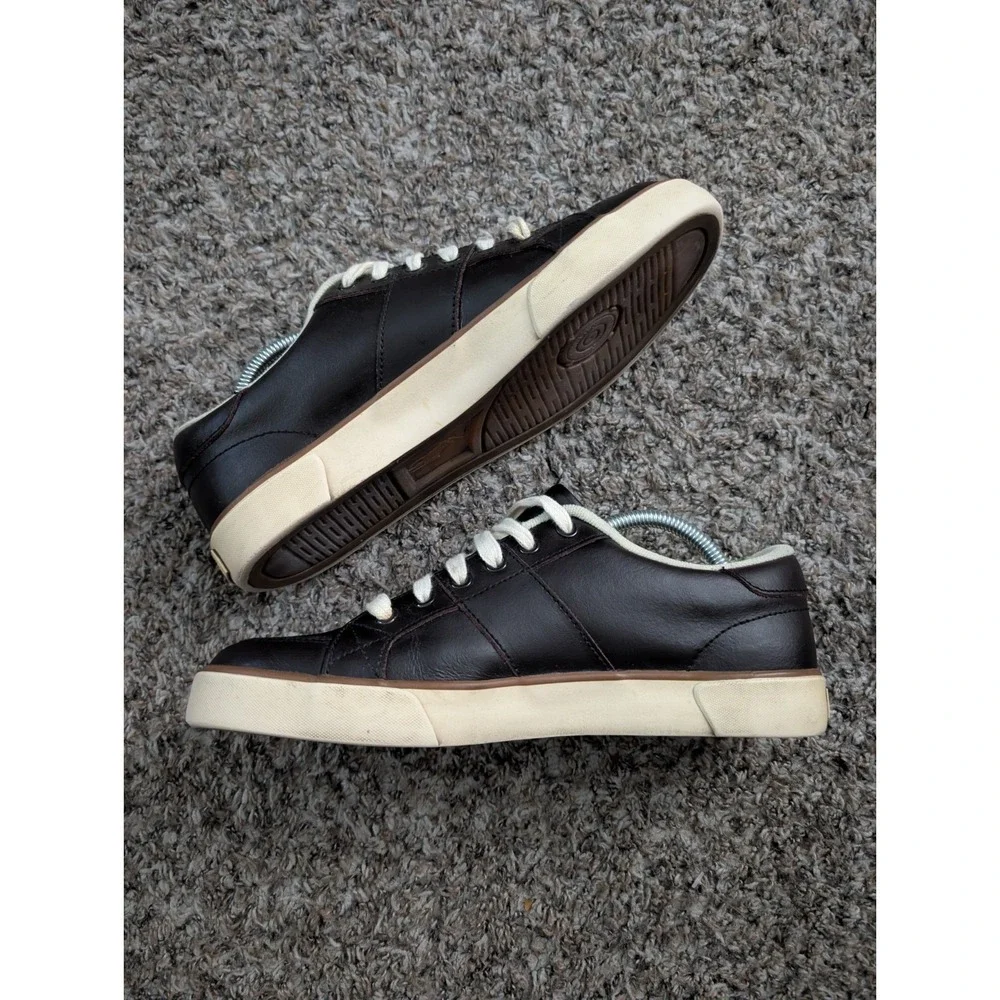 Polo Ralph Lauren Men's Size 9D Brown Leather Low Top Skate Sneakers Pony Logo